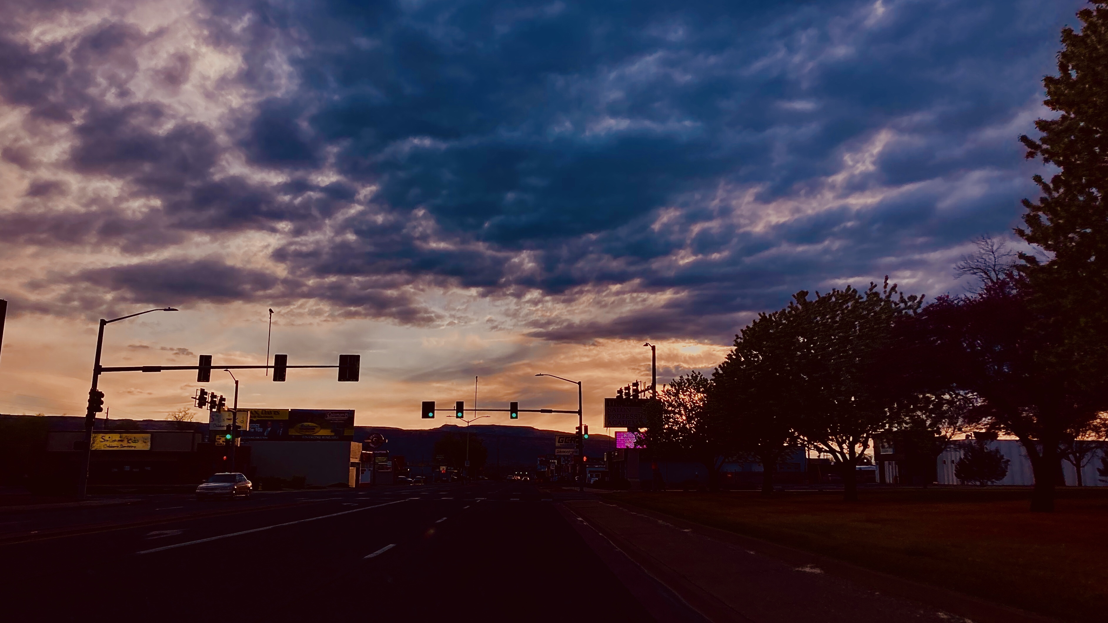 Sunset Sky take while at a stop light