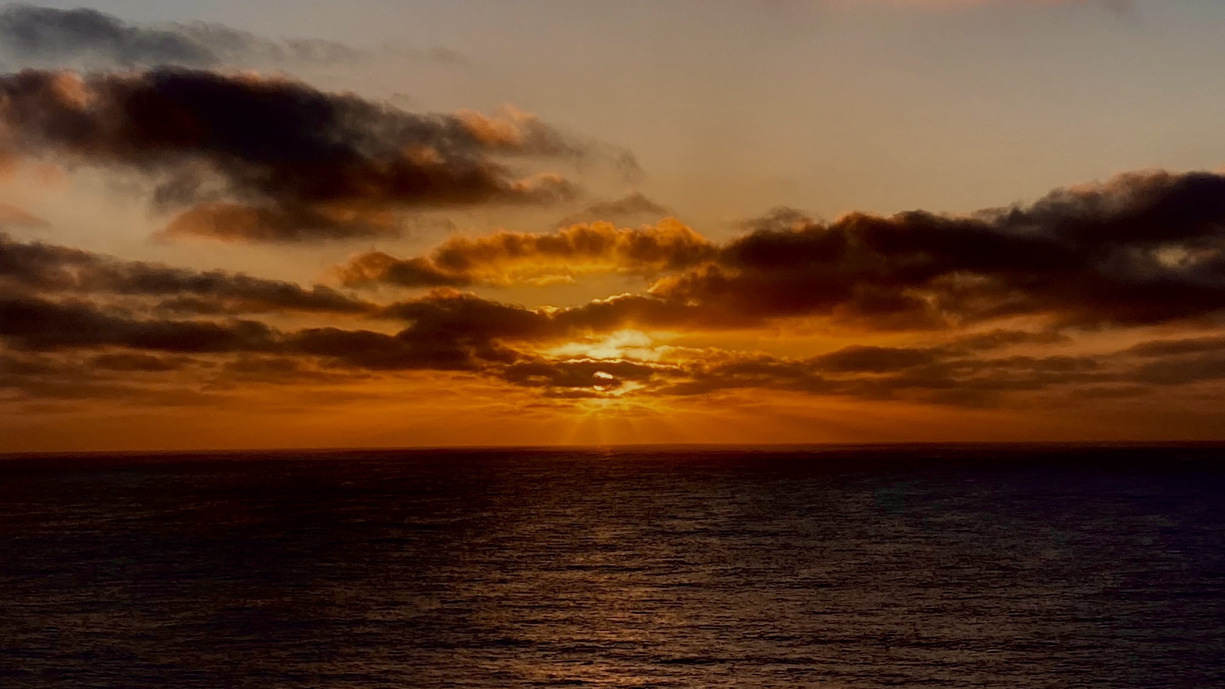 Cloudy Sunset somewhere on the Pacific Ocean
